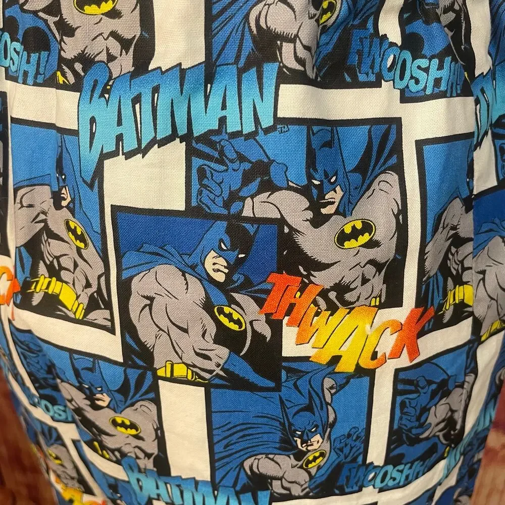Batman Cotton Skirt Handmade Women's size Large Comic Print Simple A-Line